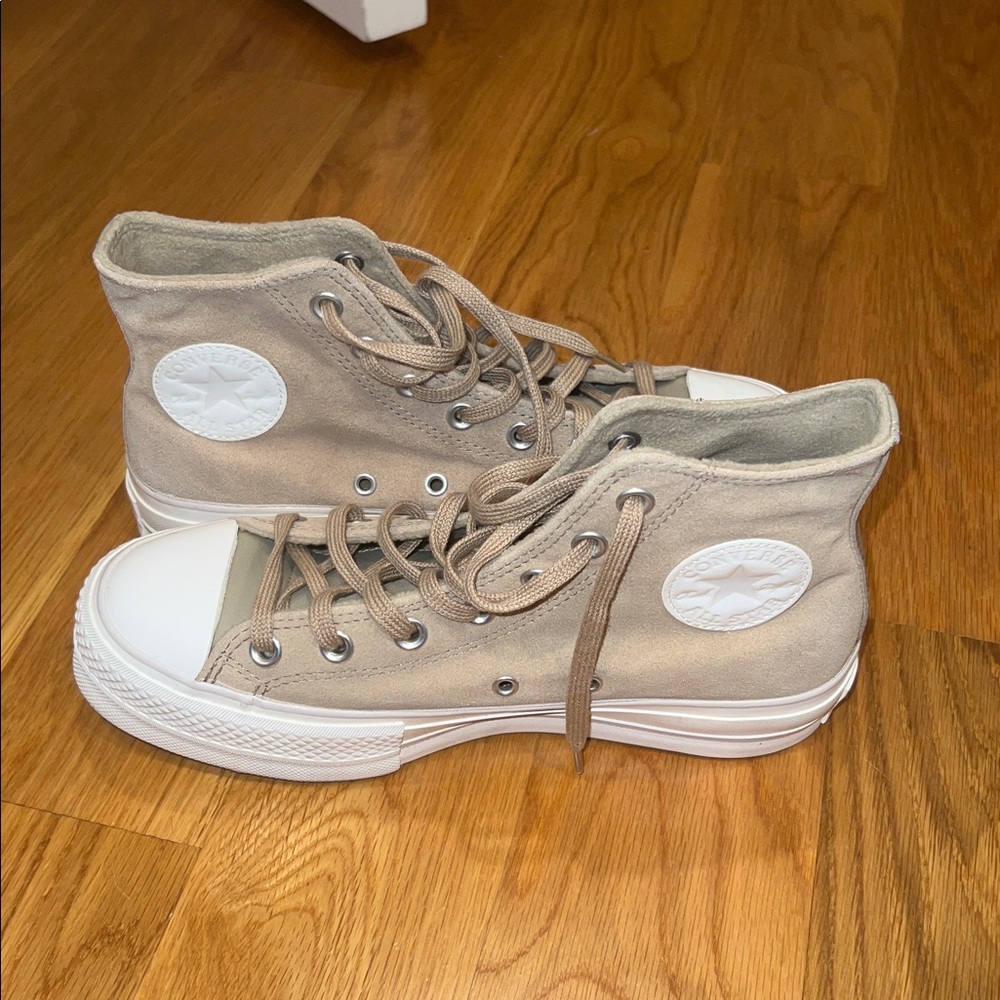 Converse light brown platform suede high tops - Picture 2 of 5